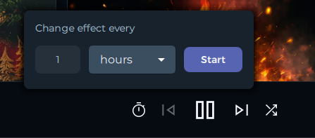 Timer settings for effect duration
