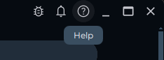 In-app help button in the top bar