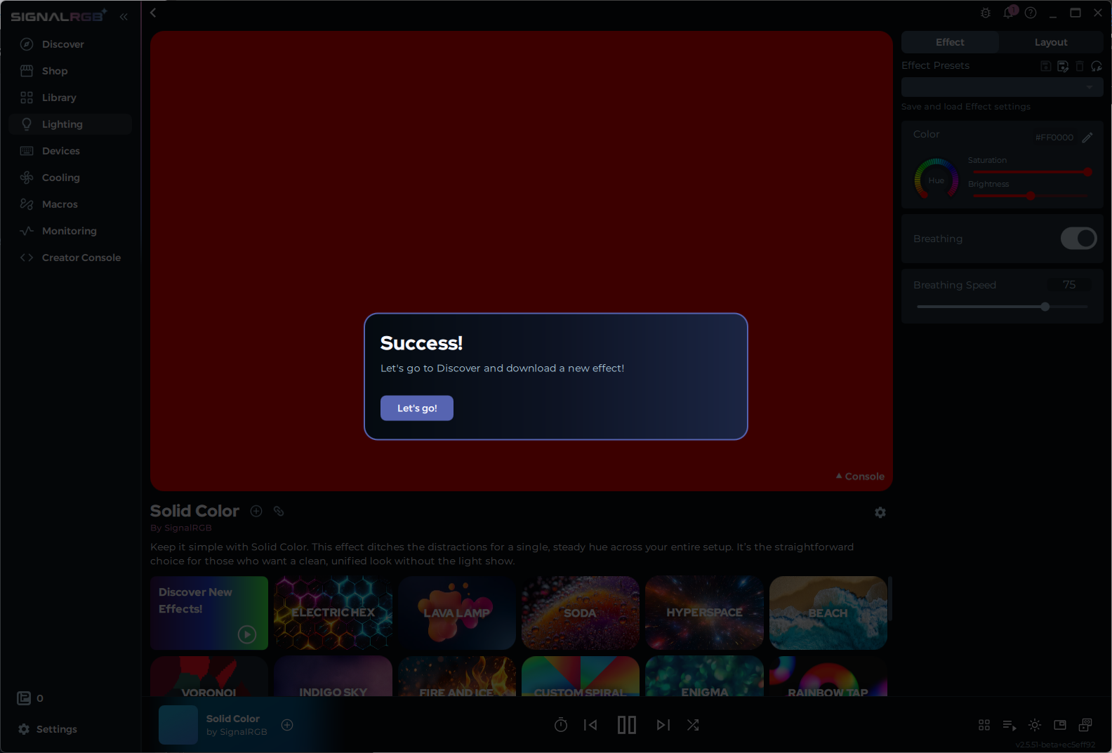 Prompt to go to the Discover page after completing basic setup