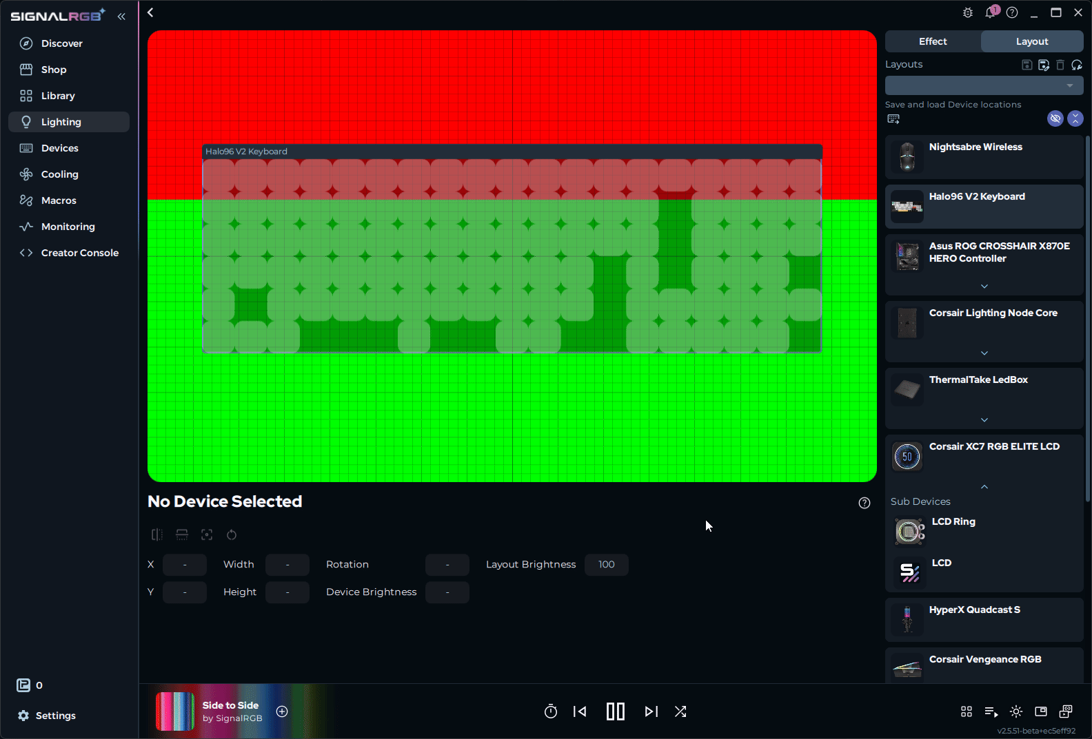 Pagina Layout che mostra una tastiera posizionata sul canvas