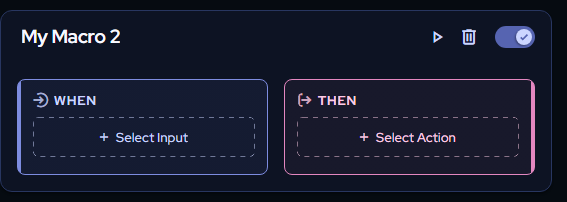 El widget de macro When y Then