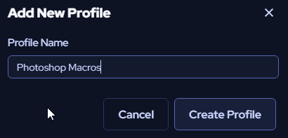 Diálogo Create Profile