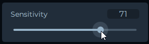 Sensitivity slider set to 71