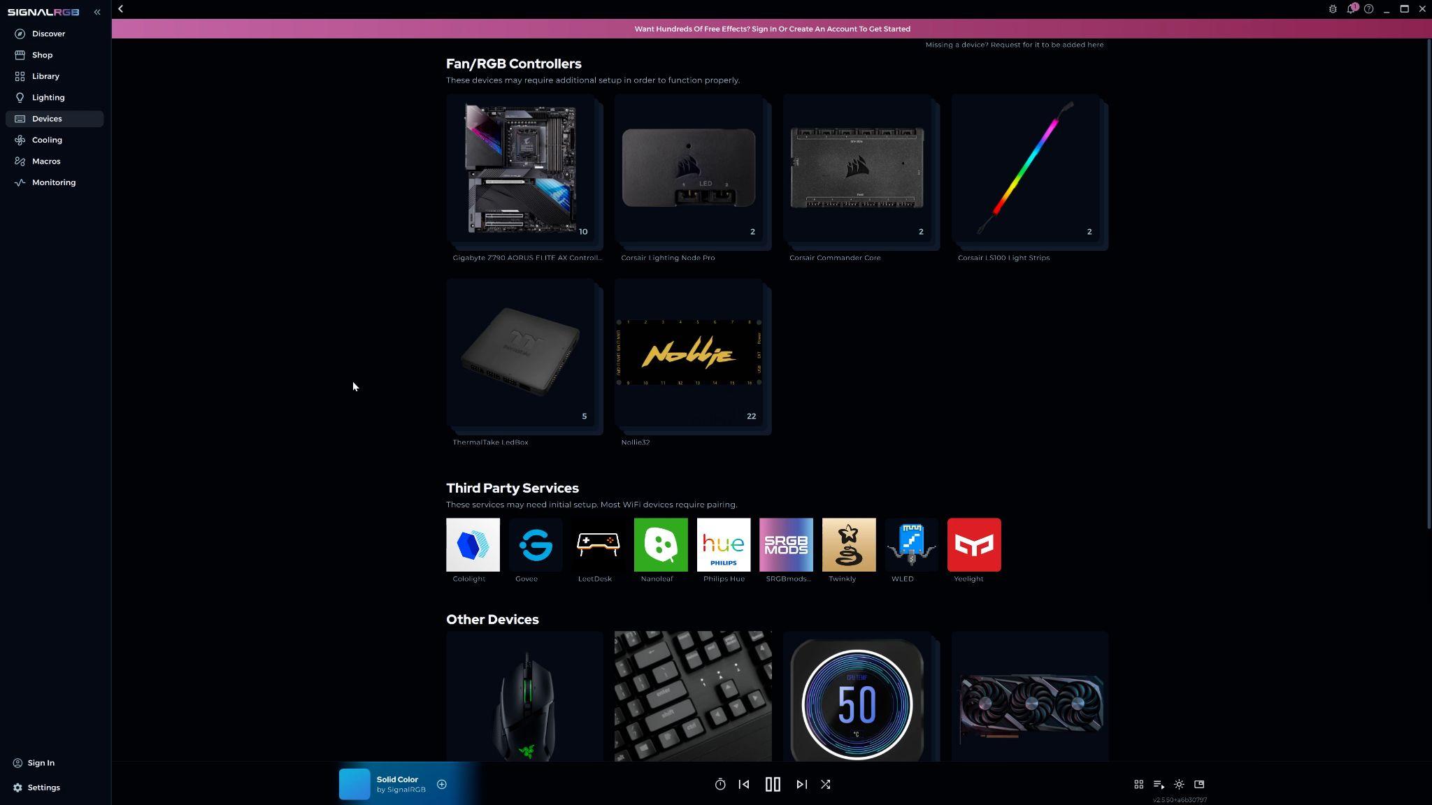 Devices page showing unconfigured controllers at the top of the list